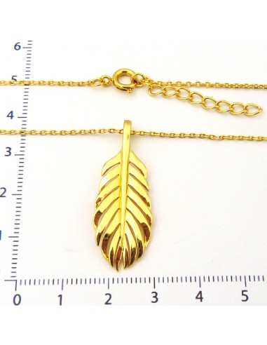 COLLIER PLUME DORE A L'OR FIN 23 CARATS